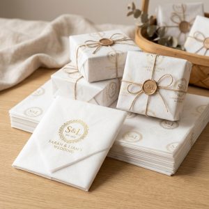 Premium Personalized Wedding and Event Tissue Paper with Custom Logo – High-Quality Wholesale Packaging for Luxury Gift Favors