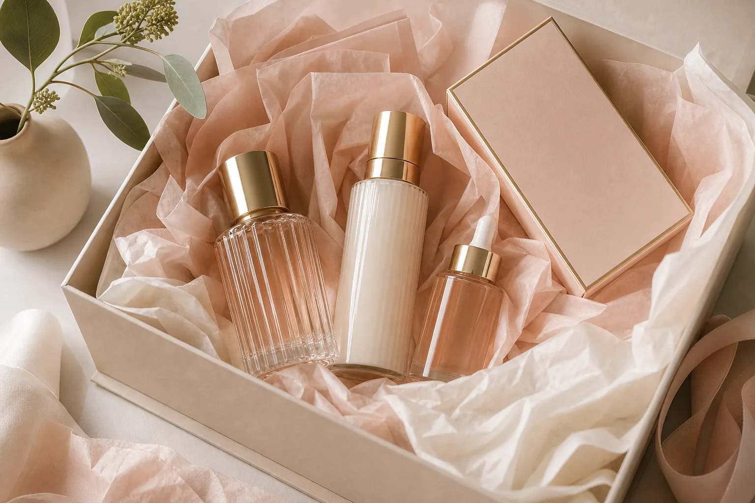 Luxury branded wrapping paper for beauty and cosmetics packaging