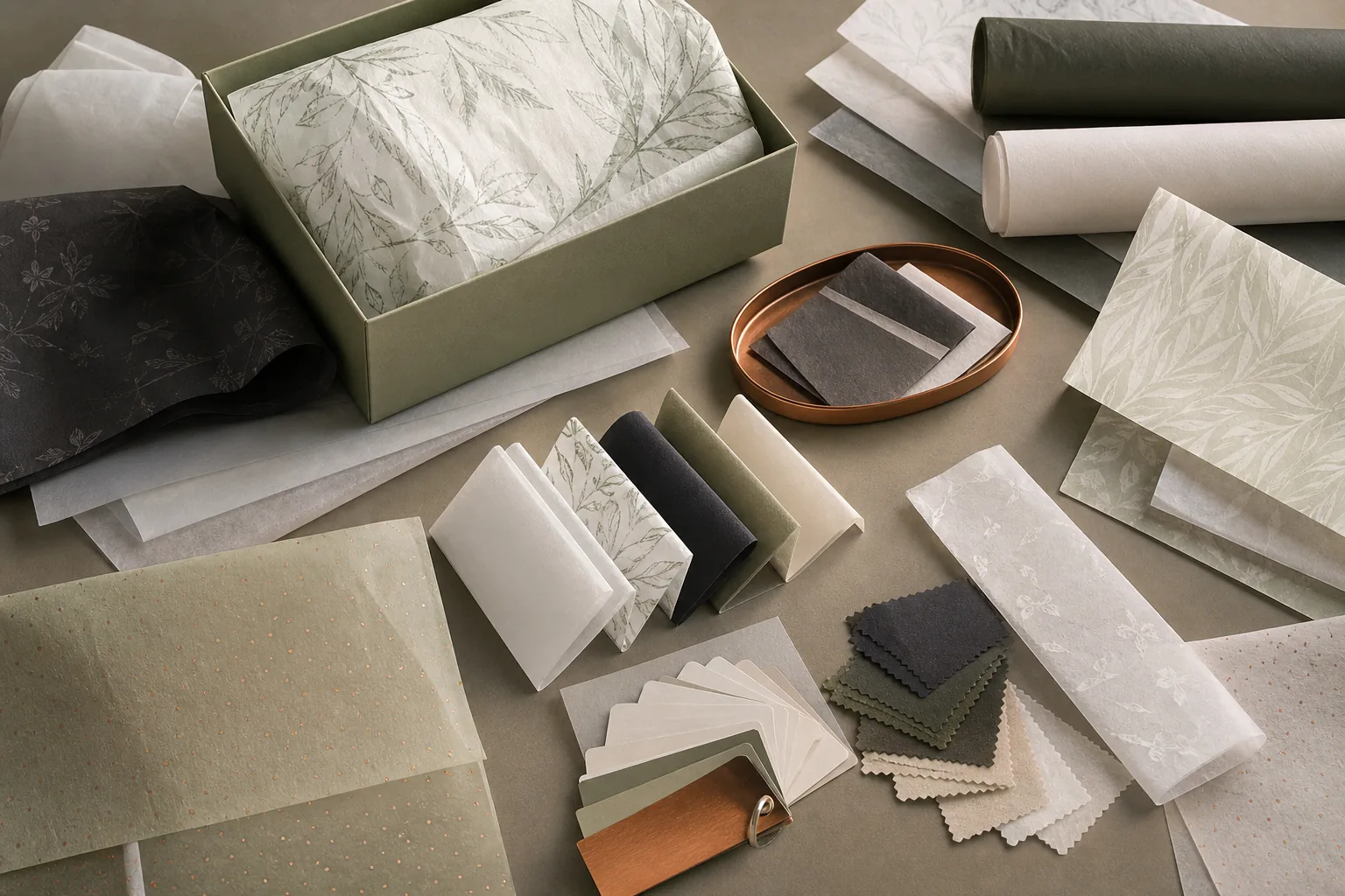 Custom tissue paper and gift wrap sample development